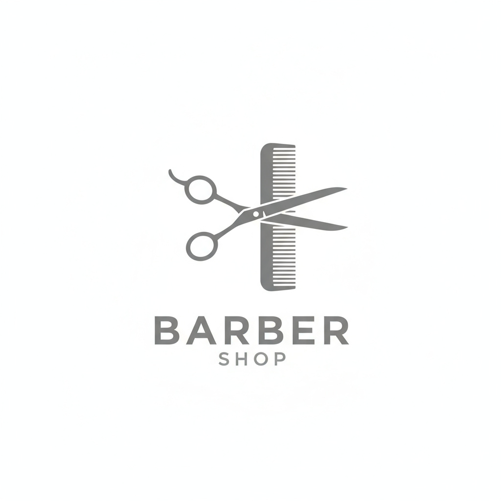 Kaiser & Sons Barbers Logo: Schere und Kamm